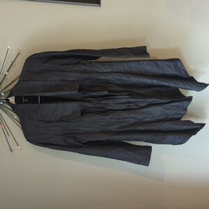 Eileen Fisher Petite Metallic Jacket Asymmetrical Bottom Size PM Medium Holiday